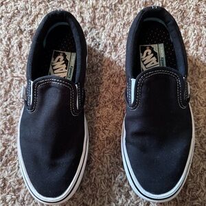 Vans Kids Black Canvas Slip-On Sneakers